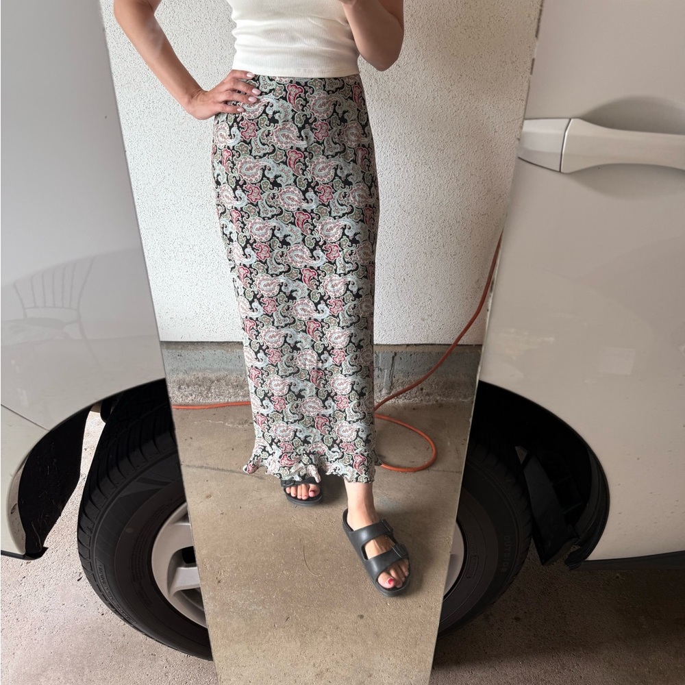 Vintage Floral Maxi Skirt | M